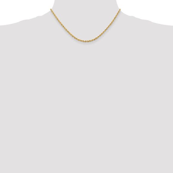 2.75mm, 14k Yellow Gold, D/C Quadruple Rope Chain Necklace, 16 Inch - Picture 2 of 8